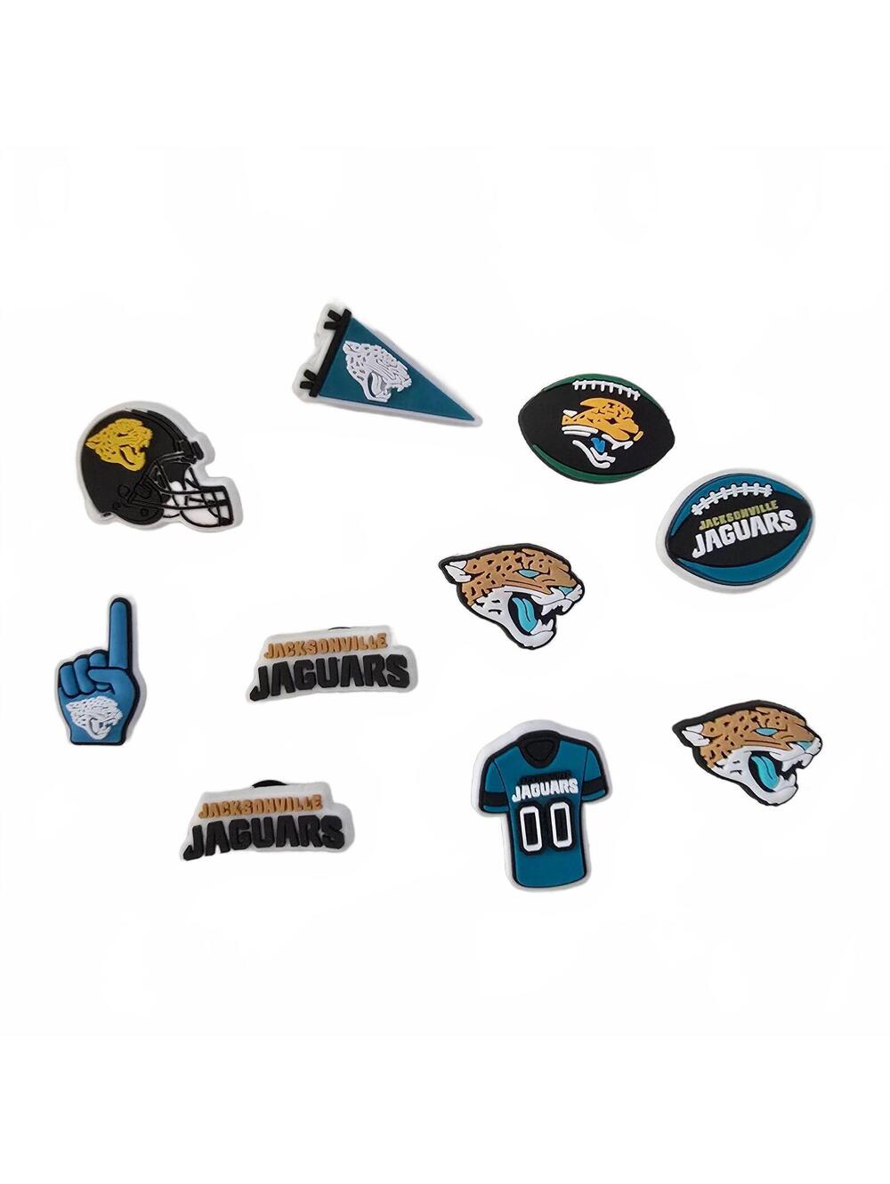 10 Pack Jaguars Football Shoe Charms for Crocs Clogs Fan Accessories Lot NEW